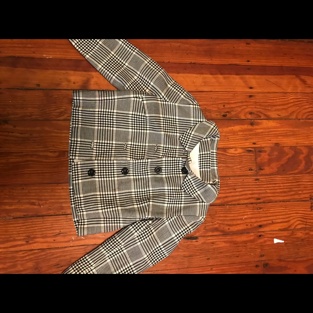 VINTAGE plaid cropped blazer.